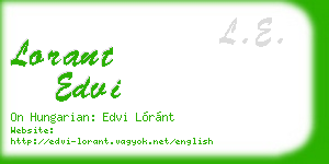 lorant edvi business card
