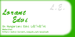 lorant edvi business card